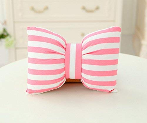 Purple Tree pink satin bow cotton throw pillows, 12x16 inch, soft polyester blend cushion, cute and stylish accent for bed, sofa, chair, or living space décor."