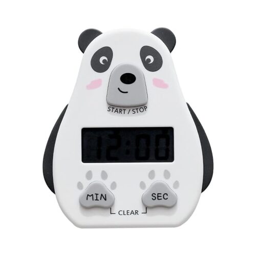 HENIJ® white cat-shaped electronic digital kitchen timer with alarm countdown clock, cooking reminder, and sleep mode.