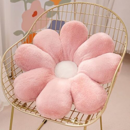 Cute sunflower-shaped pink throw pillows, 35cm, decorative cushion for sofa, bed, or chair, adds a cheerful touch to home decor