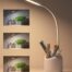 WEIRD WOLF 3-Color LED lamp in white with adjustable brightness and built-in pen holder, suitable for desk, table, or bedside use