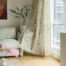 HUESLAND 7ft cotton boho style curtains with green leaf floral print, decorative tassels, and grommet eyelets for easy hanging in home décor.
