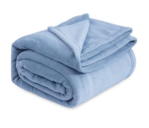 AS COLLECTIONS Single Bed AC Blanket 200GSM reversible plush polyester in aqua, lightweight, cozy, ideal for bed, sofa, couch, travel, and camping