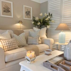 Linen Beige Gingham Cushions